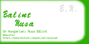 balint musa business card