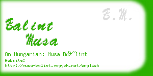 balint musa business card